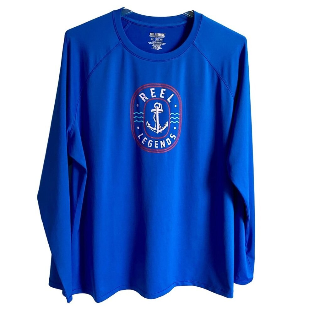 Reel Legends Performance Blue Long Sleeve Shirt with Reel Tec Women's 1X NEW